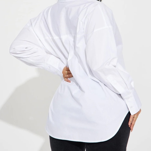 White Poplin Button-down shirt - Picture 3 of 3
